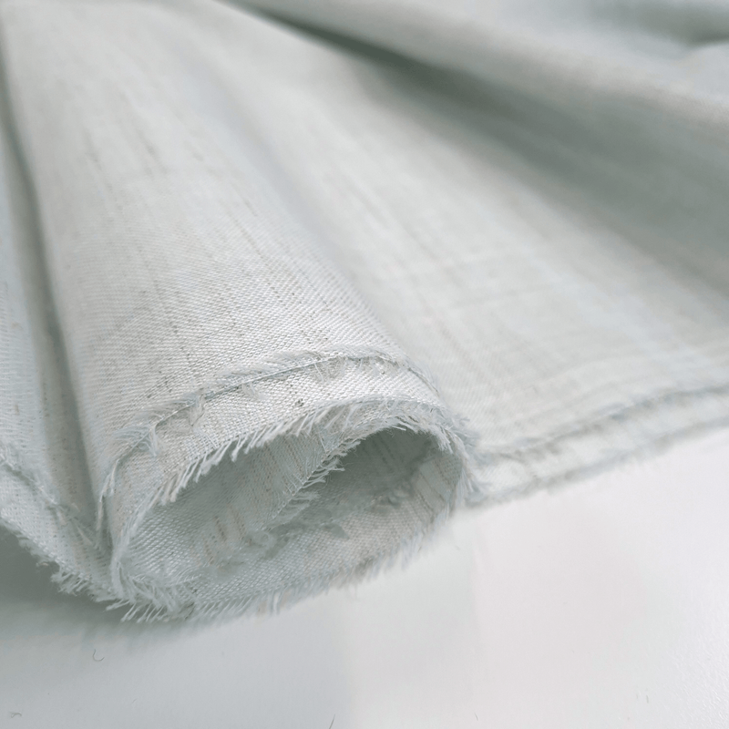 Tenda a metraggio Misto Lino H 330 cm - Variante AZZURRO POLVERE Fiammato