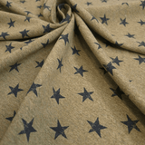 Gebürstetes Sweatshirt – ARMY GREEN/BLUE STARS – Mindestschnitt oder Vielfaches von 25 x 150 cm