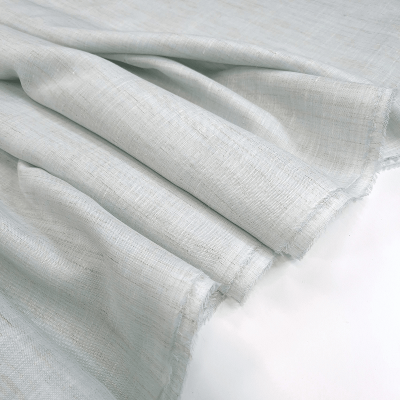 Tenda a metraggio Misto Lino H 330 cm - Variante AZZURRO POLVERE Fiammato