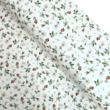 Cotone Fondo Panama Digital H 280 cm - ROSE E FIORELLINI BEIGE