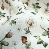 Cotone Fondo Panama Digital H 280 cm - ROSE E FIORELLINI BEIGE