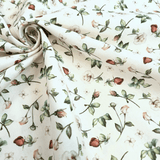 Cotone Fondo Panama Digital H 280 cm - ROSE E FIORELLINI BEIGE