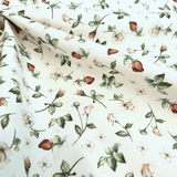 Cotone Fondo Panama Digital H 280 cm - ROSE E FIORELLINI BEIGE