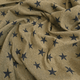 Gebürstetes Sweatshirt – ARMY GREEN/BLUE STARS – Mindestschnitt oder Vielfaches von 25 x 150 cm