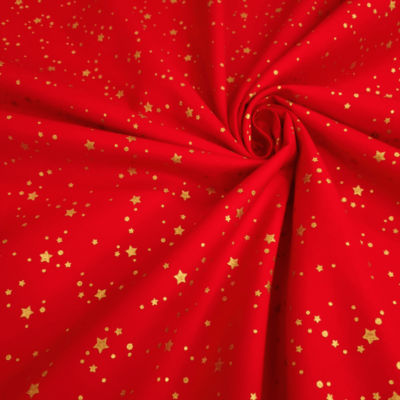 Coton de Noël - FANTAISIE DE NOËL FOND BLEU NUIT - coupe minimum ou multiples de 25 x 140 cm