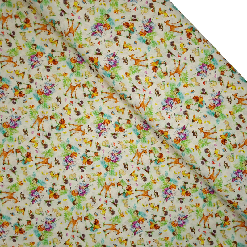 Tessuto Cotone Digital H 150 cm - FATE DEL BOSCO