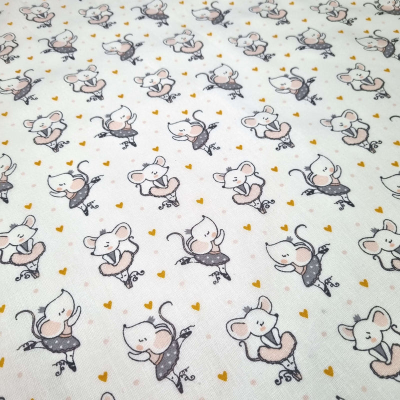 Tessuto Cotone H 140 cm - TOPOLINE BALLERINE