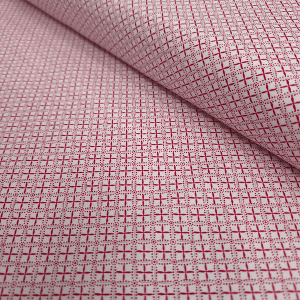 Cotone Americano H 110 cm - FANTASIA ROSSO/BIANCO