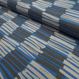 Cotone Americano H 110 cm - PENNELLATTE GRIGIE E NERE/BLU