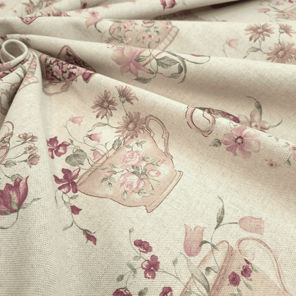 Rohbaumwolle H 280 cm - ROSA BLUMEN