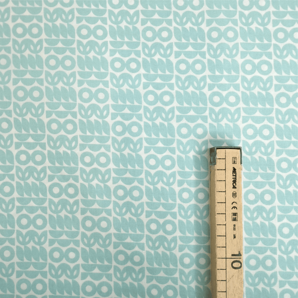 Cotone Americano H 110 cm - FANTASIA GEOMETRICA ACQUAMARINA
