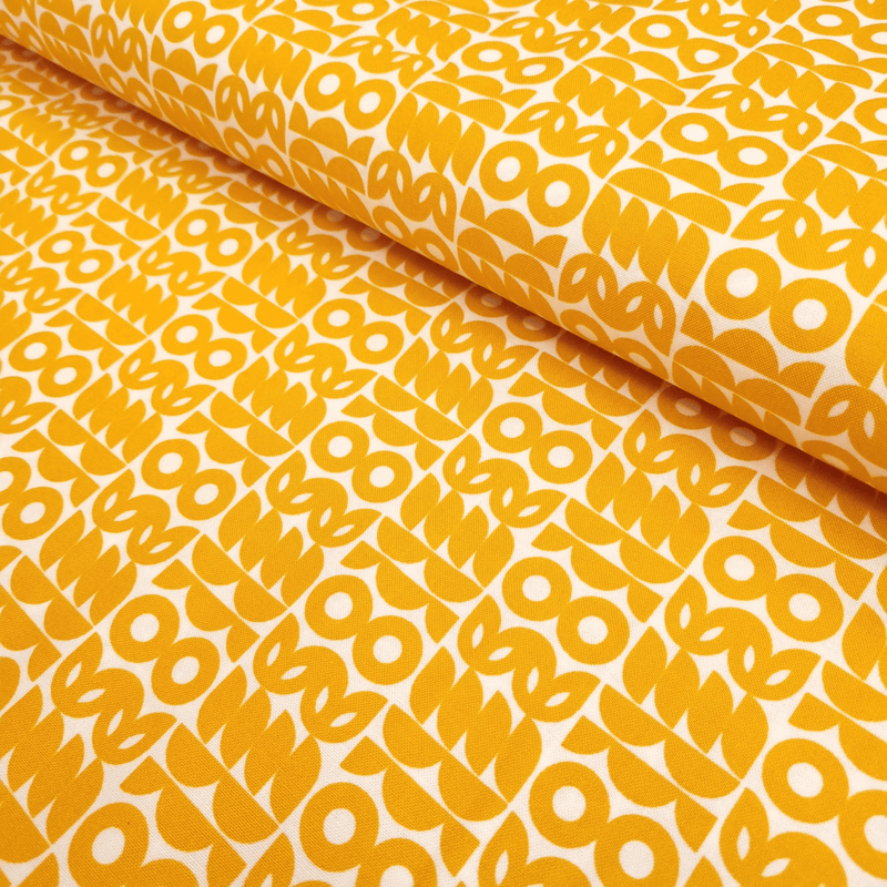 Cotone Americano H 110 cm - FANTASIA GEOMETRICA SENAPE