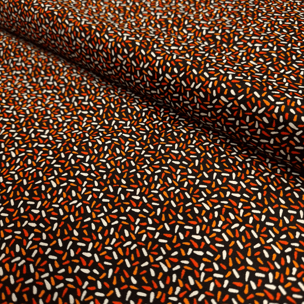 Cotone Americano H 110 cm - GRANELLI COLORATI/NERO
