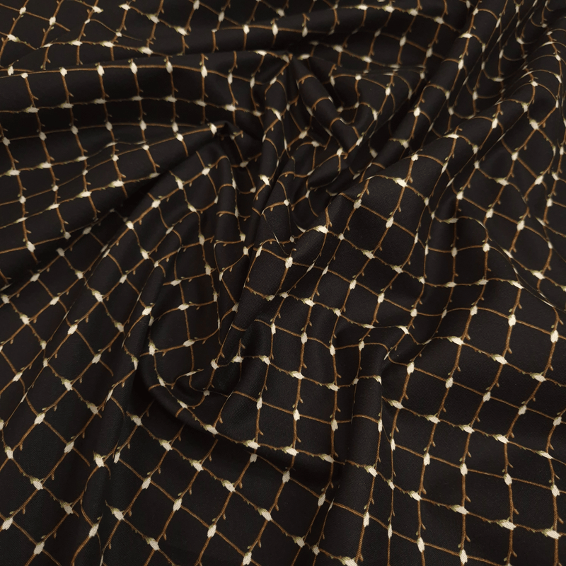 Cotone Americano H 110 cm - INTRECCIO DI BOCCIOLI/NERO
