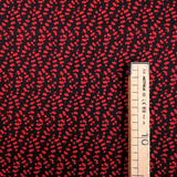 Cotone Americano H 110 cm - BACCHE ROSSE/NERO