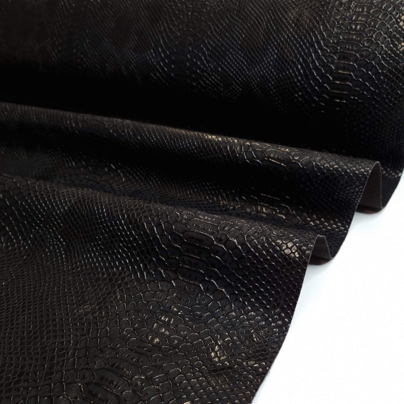 Similpelle H 140 cm - EFFETTO PITONATO NERO