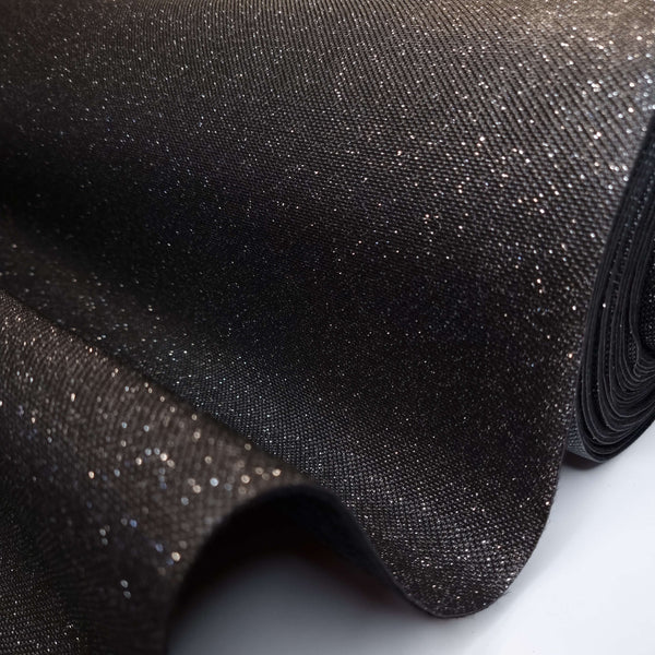 Similpelle H 140 cm - NERO CON LUREX