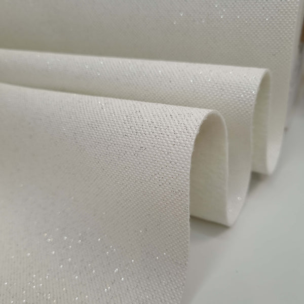 Similpelle H 140 cm - BIANCO CON LUREX