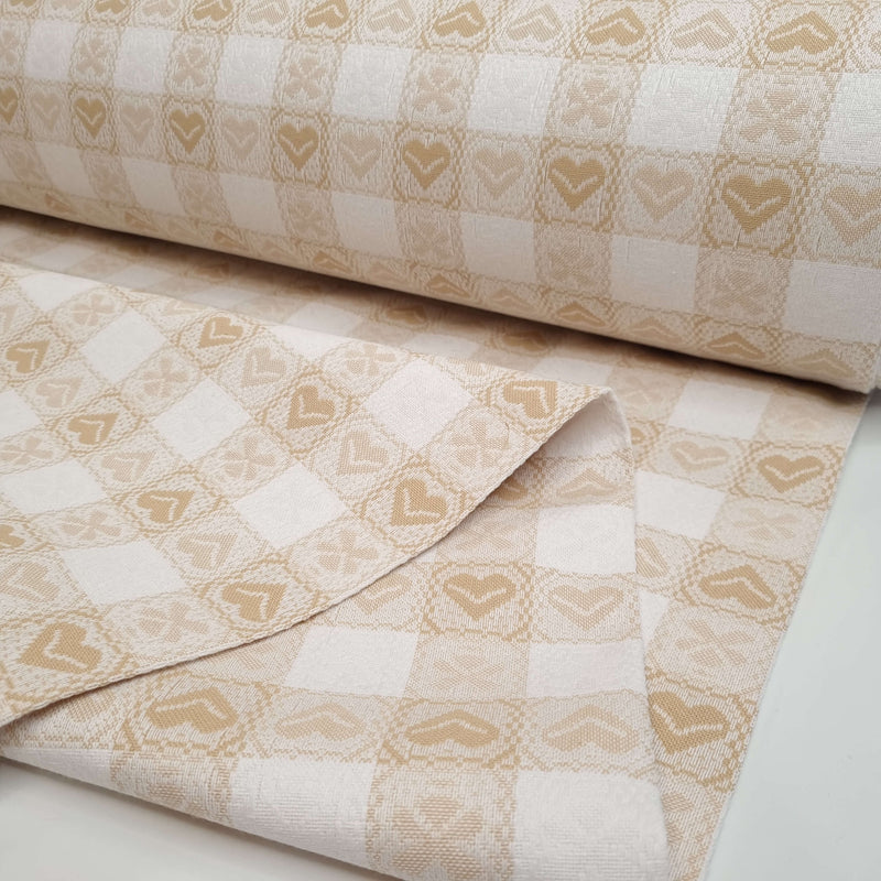 Tovagliato Tirolese H 180 cm - BIANCO CANDIDO CUORI BEIGE
