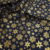 Cotone Natale H 140 cm - FIOCCHI DI NEVE E STELLE/BLU NOTTE