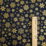Cotone Natale H 140 cm - FIOCCHI DI NEVE E STELLE/BLU NOTTE
