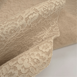 Feutre de Laine ROSE ANTIQUE avec DENTELLE LUREX - coupe minimum ou multiples de 25 x 135 cm