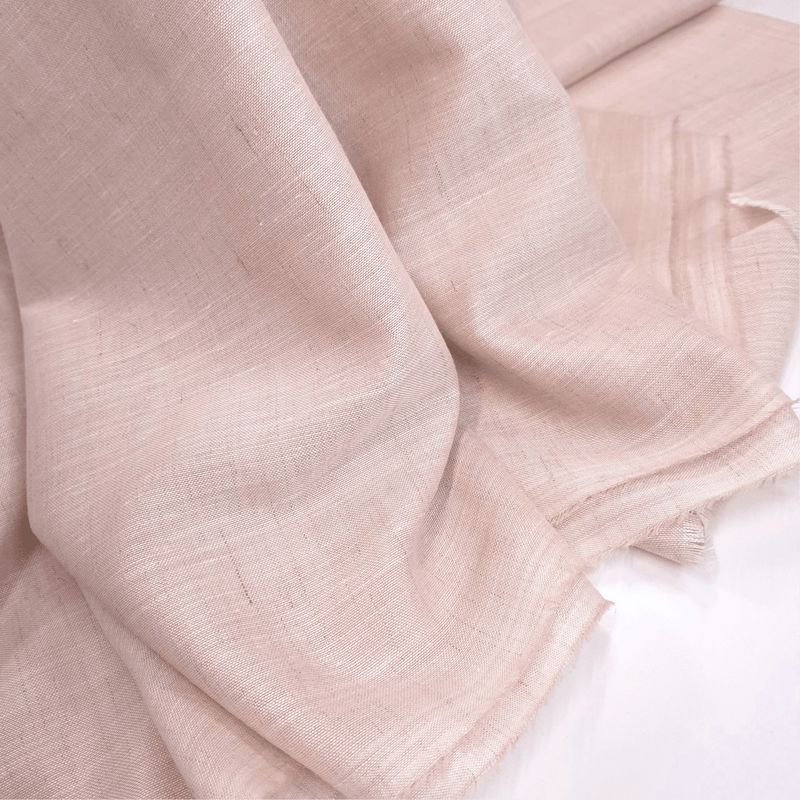 Tenda a metraggio Misto Lino H 330 cm - Variante ROSA POLVERE Fiammato