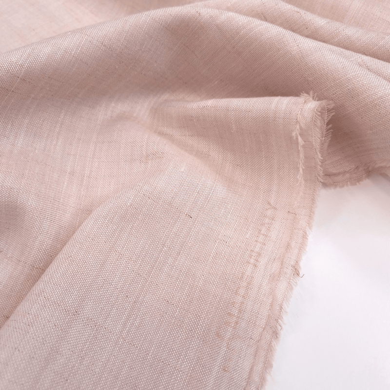 Tenda a metraggio Misto Lino H 330 cm - Variante ROSA POLVERE Fiammato