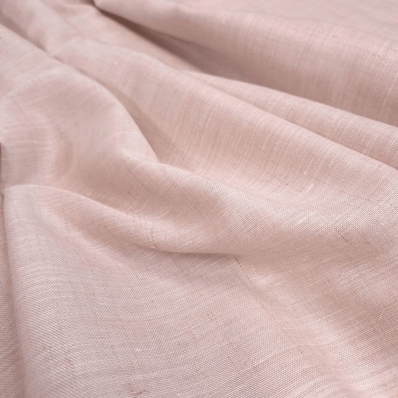 Tenda a metraggio Misto Lino H 330 cm - Variante ROSA POLVERE Fiammato