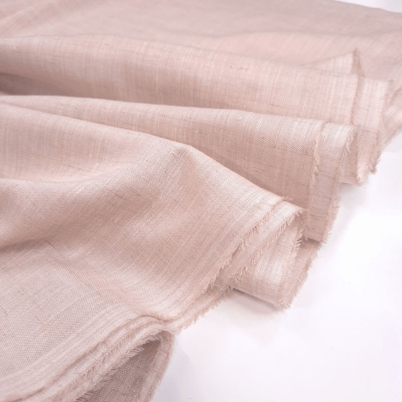 Tenda a metraggio Misto Lino H 330 cm - Variante ROSA POLVERE Fiammato