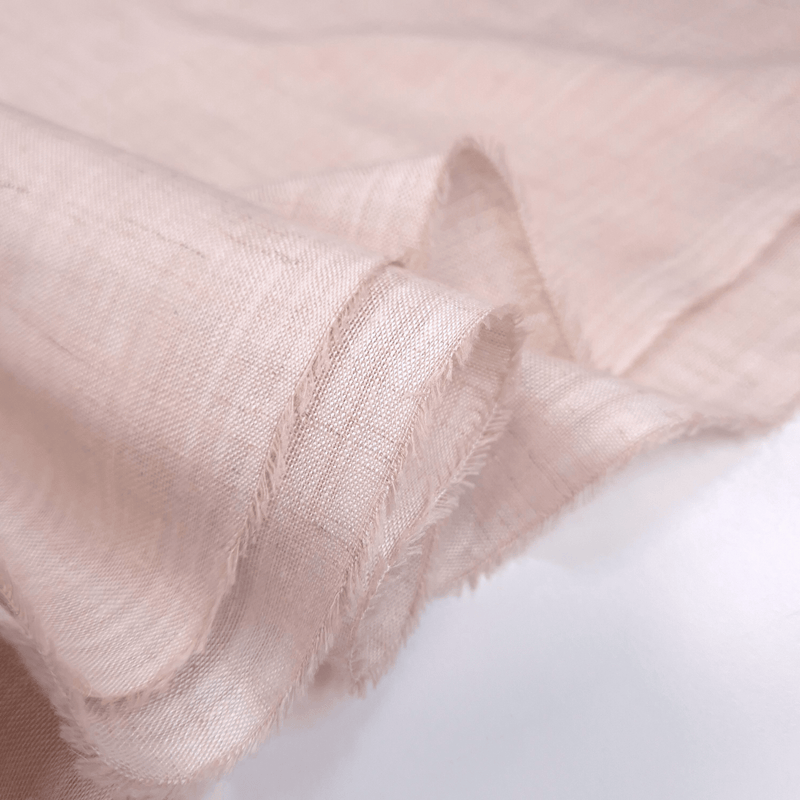 Tenda a metraggio Misto Lino H 330 cm - Variante ROSA POLVERE Fiammato