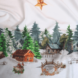 Tessuto per Tovaglie con abbassamento H 160 cm - CHALET DI MONTAGNA/STELLE ORO
