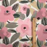 Cotone Fondo Panama Digital H 160 cm - FIORI ROSA