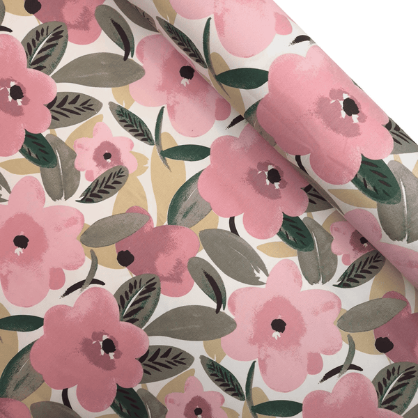 Cotone Fondo Panama Digital H 160 cm - FIORI ROSA