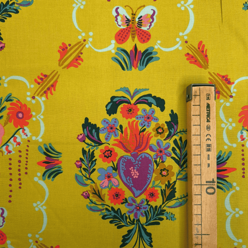 Cotone Americano H 110 cm - CUORE SACRO/VERDE