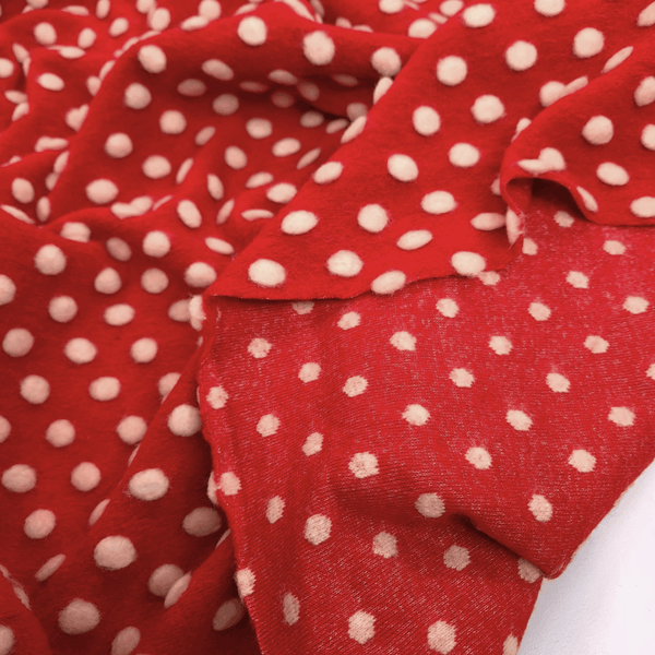 Lana Cotta H 160 cm - POIS BIANCHI/ROSSO