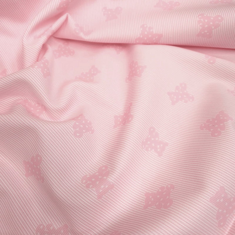 Piquet millerighe H 150 cm - COORDINATO ROSA BABY