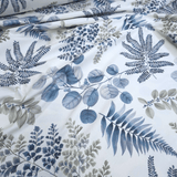 Cotone Fondo Panama H 280 cm - SINFONIA DI FOGLIE/INDACO