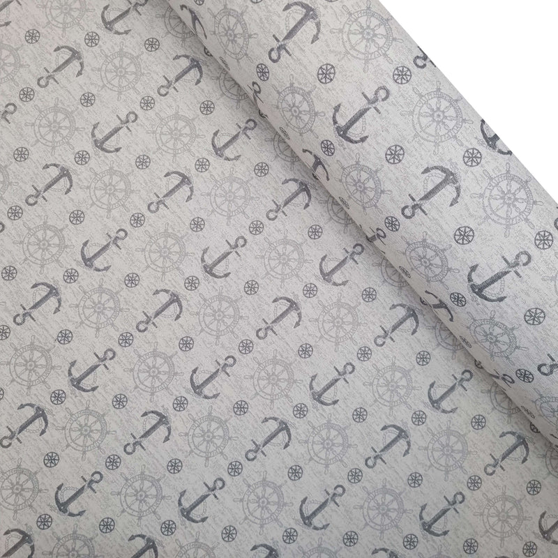 Jacquard-Möbelstoff H 140 cm – ANKER UND RUDER/GRAU