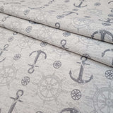Jacquard-Möbelstoff H 140 cm – ANKER UND RUDER/GRAU