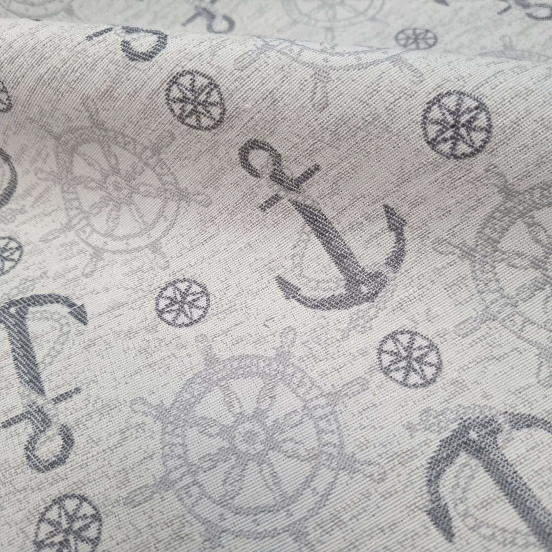 Jacquard-Möbelstoff H 140 cm – ANKER UND RUDER/GRAU