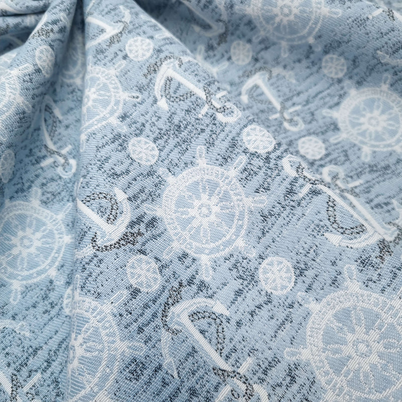 Jacquard-Möbelstoff H 140 cm – ANKER UND RUDER/HELLBLAU