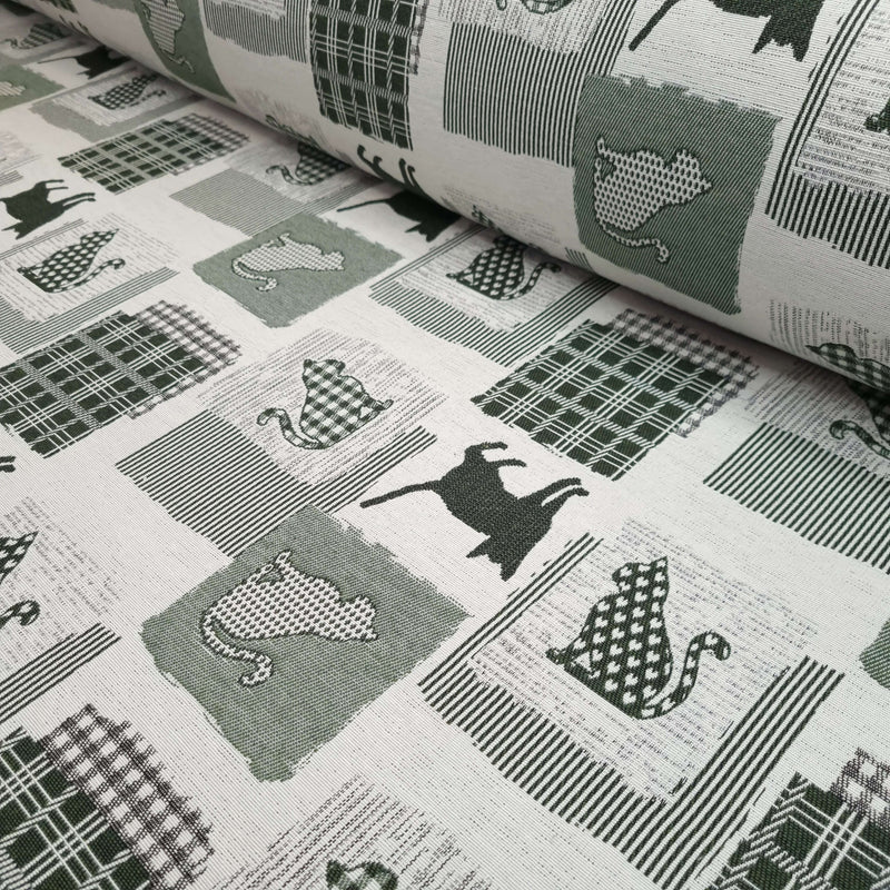 Tessuto Arredo Jacquard H 140 cm - GATTI VERDI