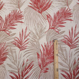 Tessuto Arredo Jacquard H 140 cm - FOGLIE ROSSE
