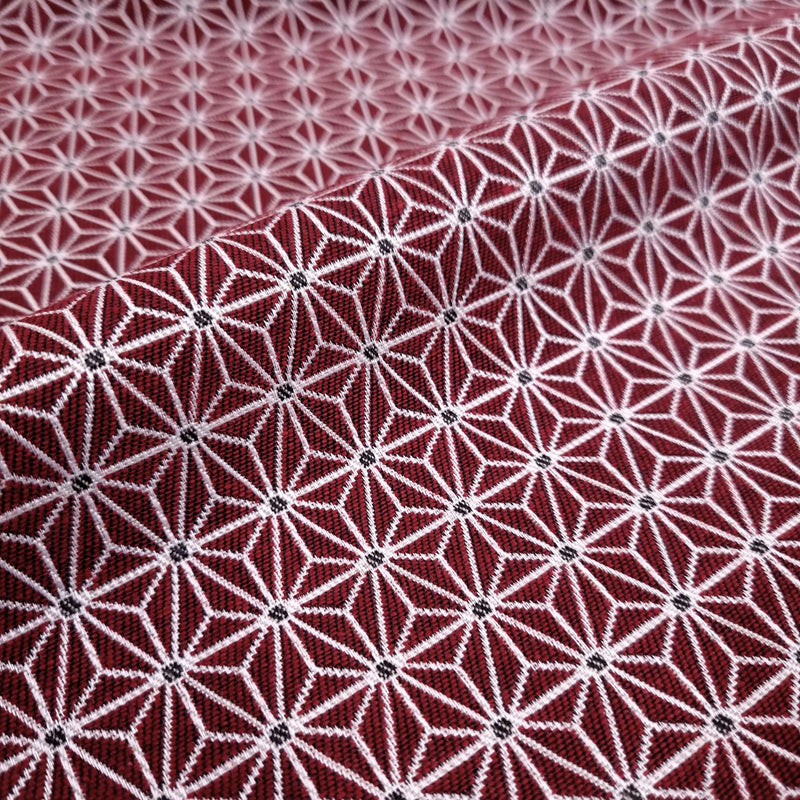 Tessuto Arredo Jacquard H 140 cm - STELLA ESAGONALE BORDEAUX