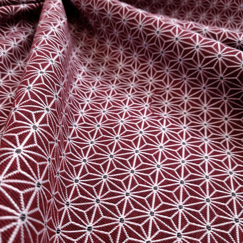 Tessuto Arredo Jacquard H 140 cm - STELLA ESAGONALE BORDEAUX