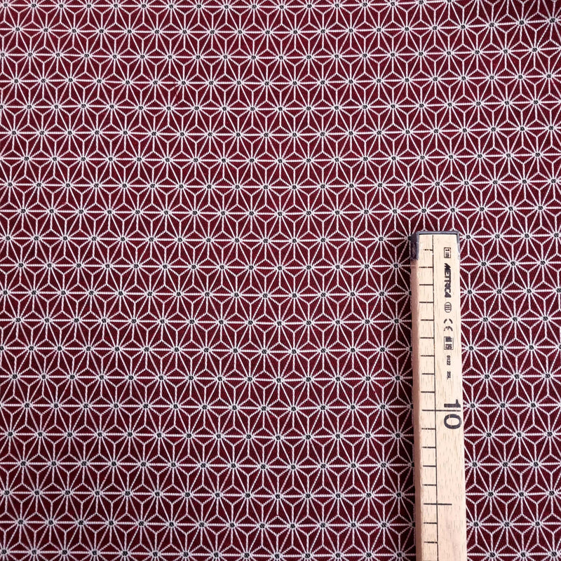Tessuto Arredo Jacquard H 140 cm - STELLA ESAGONALE BORDEAUX