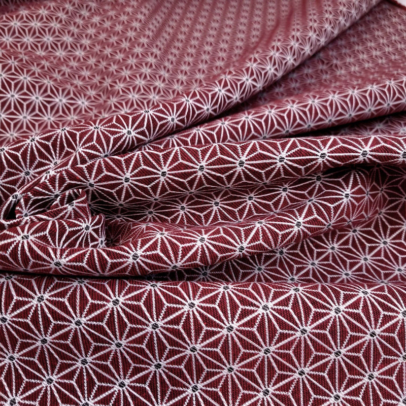 Tessuto Arredo Jacquard H 140 cm - STELLA ESAGONALE BORDEAUX