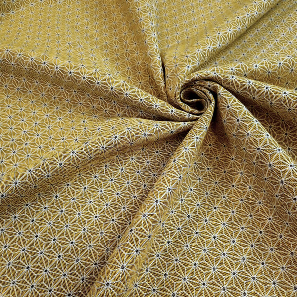 Tessuto Arredo Jacquard H 140 cm - STELLA ESAGONALE GIALLO