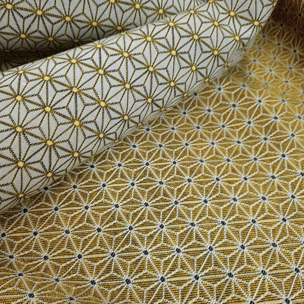Tessuto Arredo Jacquard H 140 cm - STELLA ESAGONALE GIALLO